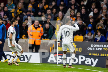 2022-12-31 - Manchester United forward Marcus Rashford (10) scores and celebrates 0-1 during the English championship Premier League football match between Wolverhampton Wanderers and Manchester United on 31 December 2022 at Molineux stadium in Wolverhampton, England - FOOTBALL - ENGLISH CHAMP - WOLVERHAMPTON V MANCHESTER UNITED - ENGLISH PREMIER LEAGUE - SOCCER