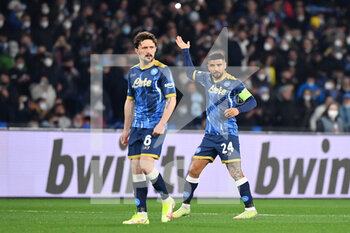 2022-02-24 - Napoli's forward Lorenzo Insigne jubilates after scoring the 1-2 goal - SSC NAPOLI VS FC BARCELLONA - UEFA EUROPA LEAGUE - SOCCER