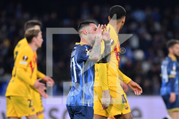 2022-02-24 - Napoli's forward Matteo Politano jubilates after scoring the 2-4 goal - SSC NAPOLI VS FC BARCELLONA - UEFA EUROPA LEAGUE - SOCCER