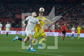 2022-02-17 - Lucas Ocampos of Sevilla FC in action during the UEFA Europa League, Play-off, 1st leg football match between Sevilla FC and Dinamo Zagreb on February 17, 2022 at Ramon Sanchez-Pizjuan stadium in Sevilla, Spain - SEVILLA FC VS DINAMO ZAGREB - UEFA EUROPA LEAGUE - SOCCER