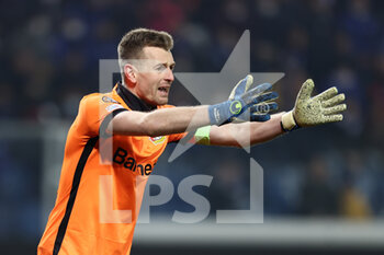 2022-03-10 - Lukas Hradecky (Bayer 04 Leverkusen) gestures - ATALANTA BC VS BAYER LEVERKUSEN - UEFA EUROPA LEAGUE - SOCCER