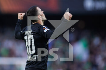 2022-03-09 - Filip Kostic of Eintracht celebrates a goal 0-1 during the UEFA Europa League, Round of 16, 1st leg football match between Real Betis and Eintracht Frankfurt on March 9, 2022 at Benito Villamarin stadium in Sevilla, Spain - REAL BETIS VS EINTRACHT FRANKFURT - UEFA EUROPA LEAGUE - SOCCER