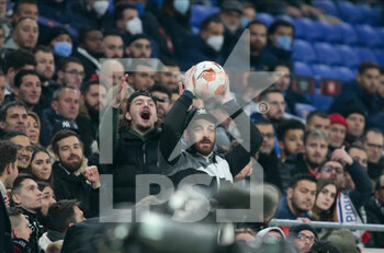 2022-03-17 - Lyon supporters during the UEFA Europa League, Round of 16, 2nd leg football match between Olympique Lyonnais (Lyon) and FC Porto on March 17, 2022 at Groupama stadium in Decines-Charpieu near Lyon, France - OLYMPIQUE LYONNAIS VS FC PORTO - UEFA EUROPA LEAGUE - SOCCER