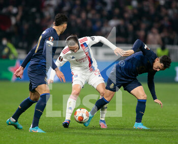 2022-03-17 - Maxence Caqueret of Olympique Lyonnais during the UEFA Europa League, Round of 16, 2nd leg football match between Olympique Lyonnais (Lyon) and FC Porto on March 17, 2022 at Groupama stadium in Decines-Charpieu near Lyon, France - OLYMPIQUE LYONNAIS VS FC PORTO - UEFA EUROPA LEAGUE - SOCCER