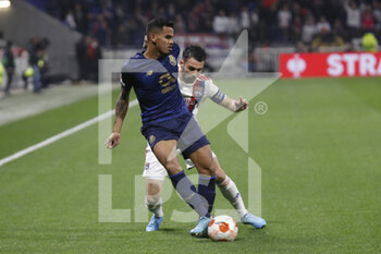 2022-03-17 - GALENO of Porto and Leo DUBOIS of Lyon during the UEFA Europa League, Round of 16, 2nd leg football match between Olympique Lyonnais (Lyon) and FC Porto on March 17, 2022 at Groupama stadium in Decines-Charpieu near Lyon, France - OLYMPIQUE LYONNAIS (LYON, OL) VS FC PORTO - UEFA EUROPA LEAGUE - SOCCER