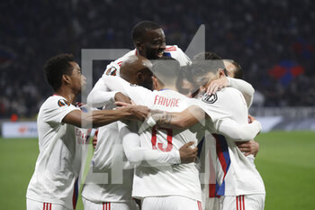 2022-03-17 - Moussa DEMBELE of Lyon celebrate a goal during the UEFA Europa League, Round of 16, 2nd leg football match between Olympique Lyonnais (Lyon) and FC Porto on March 17, 2022 at Groupama stadium in Decines-Charpieu near Lyon, France - OLYMPIQUE LYONNAIS (LYON, OL) VS FC PORTO - UEFA EUROPA LEAGUE - SOCCER