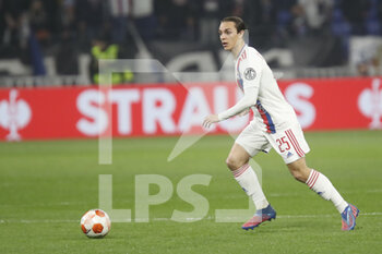 2022-03-17 - Maxence CAQUERET of Lyon during the UEFA Europa League, Round of 16, 2nd leg football match between Olympique Lyonnais (Lyon) and FC Porto on March 17, 2022 at Groupama stadium in Decines-Charpieu near Lyon, France - OLYMPIQUE LYONNAIS (LYON, OL) VS FC PORTO - UEFA EUROPA LEAGUE - SOCCER
