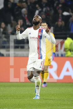 2022-03-17 - Moussa Dembele of Lyon celebrates his goal during the UEFA Europa League, Round of 16, 2nd leg football match between Olympique Lyonnais (Lyon, OL) and FC Porto on March 17, 2022 at Groupama stadium in Decines-Charpieu near Lyon, France - OLYMPIQUE LYONNAIS (LYON, OL) VS FC PORTO - UEFA EUROPA LEAGUE - SOCCER