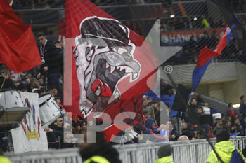 2022-03-17 - Flag of Lyon during the UEFA Europa League, Round of 16, 2nd leg football match between Olympique Lyonnais (Lyon) and FC Porto on March 17, 2022 at Groupama stadium in Decines-Charpieu near Lyon, France - OLYMPIQUE LYONNAIS (LYON, OL) VS FC PORTO - UEFA EUROPA LEAGUE - SOCCER