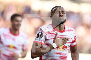 2022-04-14 - Christopher Nkunku (RB Leipzig) celebrates after scoring his side's first goal of the match - ATALANTA BC VS RB LIPSIA - UEFA EUROPA LEAGUE - SOCCER