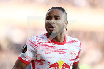 2022-04-14 - Christopher Nkunku (RB Leipzig) celebrates after scoring his side's first goal of the match - ATALANTA BC VS RB LIPSIA - UEFA EUROPA LEAGUE - SOCCER