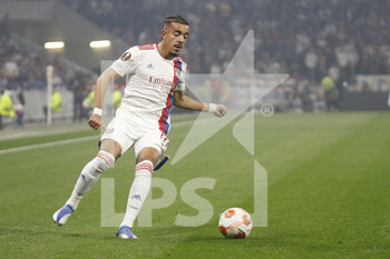 2022-04-14 - Malo GUSTO of Lyon during the UEFA Europa League, Quarter-finals, 2nd leg football match between Olympique Lyonnais (Lyon) and West Ham United on April 14, 2022 at Groupama stadium in Decines-Charpieu near Lyon, France - OLYMPIQUE LYONNAIS (LYON) VS WEST HAM UNITED - UEFA EUROPA LEAGUE - SOCCER