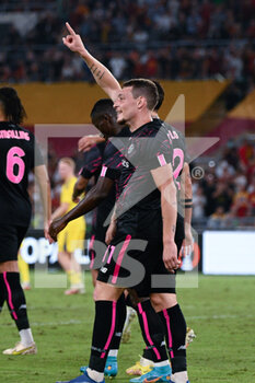 2022-09-15 - Andrea Belotti (AS Roma) celebrates after scoring goal 3-0 during the UEFA Europa League 2022-2023 football match between AS Roma and HJK Helsinki at The Olympic Stadium in Rome on September 15, 2022. - AS ROMA VS HJK HELSINKI - UEFA EUROPA LEAGUE - SOCCER