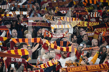 2022-11-03 - AS Roma fans during the UEFA Europa League 2022-2023 football match between AS Roma and PFC Ludogorets at The Olympic Stadium in Rome on November 03, 2022. - AS ROMA VS PFC LUDOGORETS - UEFA EUROPA LEAGUE - SOCCER