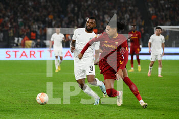 2022-11-03 - Chris Smalling (AS Roma) Thiago (PFC Ludogorets) during the UEFA Europa League 2022-2023 football match between AS Roma and PFC Ludogorets at The Olympic Stadium in Rome on November 03, 2022. - AS ROMA VS PFC LUDOGORETS - UEFA EUROPA LEAGUE - SOCCER