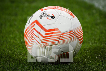 2022-09-15 - Illustration of the Molten match ball during the UEFA Europa League, Group D football match between Royale Union Saint Gilloise and Malmo FF on September 15, 2022 at The King Power At Den Dreef Stadium in Louvain, Belgium - FOOTBALL - EUROPA LEAGUE - SAINT GILLOISE V MALMO - UEFA EUROPA LEAGUE - SOCCER