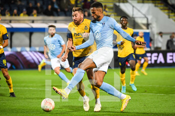2022-09-15 - Guillaume FRANCOIS of Royale Union Saint Gilloise and Isaac KIESE THELIN of Malmo during the UEFA Europa League, Group D football match between Royale Union Saint Gilloise and Malmo FF on September 15, 2022 at The King Power At Den Dreef Stadium in Louvain, Belgium - FOOTBALL - EUROPA LEAGUE - SAINT GILLOISE V MALMO - UEFA EUROPA LEAGUE - SOCCER