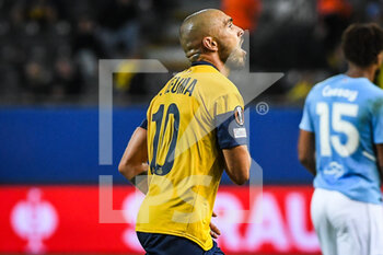 2022-09-15 - Teddy TEUMA of Royale Union Saint Gilloise celebrates his goal during the UEFA Europa League, Group D football match between Royale Union Saint Gilloise and Malmo FF on September 15, 2022 at The King Power At Den Dreef Stadium in Louvain, Belgium - FOOTBALL - EUROPA LEAGUE - SAINT GILLOISE V MALMO - UEFA EUROPA LEAGUE - SOCCER