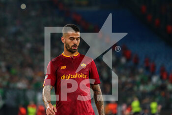 06/10/2022 - Roma, Italy 6th October 2022: Leonardo Spinazzola of A.S. Roma gestures during the UEFA Europa League 202223 football match between AS Roma vs Real Betis at the Olimpico stadium - UEFA EUROPA LEAGUE 2022/23 FOOTBALL MATCH AS ROMA VS REAL BETIS - UEFA EUROPA LEAGUE - CALCIO