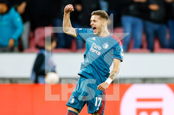 06/10/2022 - Sebastian Szymanski of Feyenoord celebrates his goal 0-1 during the UEFA Europa League, Group F football match between FC Midtjylland and Feyenoord on October 6, 2022 at Messecenter Herning Arena in Herning, Denmark - FOOTBALL - EUROPA LEAGUE - MIDTJYLLAND V FEYENOORD - UEFA EUROPA LEAGUE - CALCIO