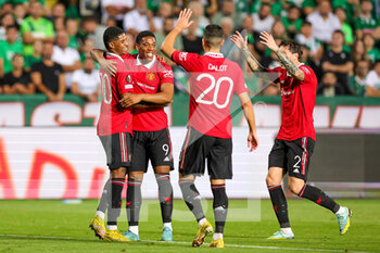 06/10/2022 - Anthony Martial (9) of Manchester United celebrates his goal 1-2 during the UEFA Europa League, Group E football match between AC Omonia and Manchester United on October 6, 2022 at GSP Stadium in Strovolos near Nicosia, Cyprus - FOOTBALL - EUROPA LEAGUE - OMONIA V MANCHESTER UNITED - UEFA EUROPA LEAGUE - CALCIO