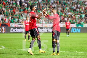 06/10/2022 - Marcus Rashford (10) of Manchester United celebrates his goal 1-3 with Cristiano Ronaldo during the UEFA Europa League, Group E football match between AC Omonia and Manchester United on October 6, 2022 at GSP Stadium in Strovolos near Nicosia, Cyprus - FOOTBALL - EUROPA LEAGUE - OMONIA V MANCHESTER UNITED - UEFA EUROPA LEAGUE - CALCIO