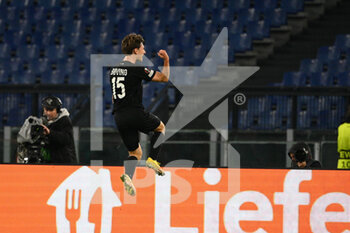 2022-10-13 - William Bovig (Sturm Graz) celebrates after scoring the goal 1-1 during the UEFA Europa League 2022-2023 football match between SS Lazio and Sturm Graz at The Olympic Stadium in Rome on 13 October 2022. - SS LAZIO VS STURM GRAZ - UEFA EUROPA LEAGUE - SOCCER
