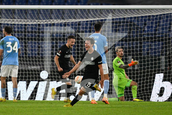 2022-10-13 - William Bovig (Sturm Graz) celebrates after scoring the goal 2-2 during the UEFA Europa League 2022-2023 football match between SS Lazio and Sturm Graz at The Olympic Stadium in Rome on 13 October 2022. - SS LAZIO VS STURM GRAZ - UEFA EUROPA LEAGUE - SOCCER