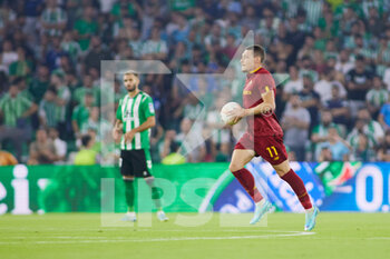 2022-10-13 - Andrea Belotti of AS Roma celebrates a goal 1-1 during the UEFA Europa League, Group C football match between Real Betis and AS Roma on October 13, 2022 at Benito Villamarin Stadium in Sevilla, Spain - FOOTBALL - EUROPA LEAGUE - REAL BETIS V AS ROMA - UEFA EUROPA LEAGUE - SOCCER