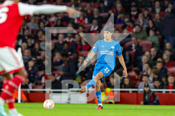 2022-10-20 - Erick Gutierrez (15) of PSV Eindhoven during the UEFA Europa League, Group A football match between Arsenal and PSV Eindhoven on October 20, 2022 at the Emirates Stadium in London, England - FOOTBALL - EUROPA LEAGUE - ARSENAL V PSV - UEFA EUROPA LEAGUE - SOCCER