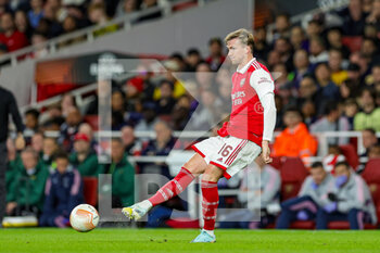 2022-10-20 - Rob Holding (16) of Arsenal during the UEFA Europa League, Group A football match between Arsenal and PSV Eindhoven on October 20, 2022 at the Emirates Stadium in London, England - FOOTBALL - EUROPA LEAGUE - ARSENAL V PSV - UEFA EUROPA LEAGUE - SOCCER