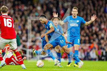 2022-10-20 - Cody Gakpo (11) of PSV Eindhoven during the UEFA Europa League, Group A football match between Arsenal and PSV Eindhoven on October 20, 2022 at the Emirates Stadium in London, England - FOOTBALL - EUROPA LEAGUE - ARSENAL V PSV - UEFA EUROPA LEAGUE - SOCCER