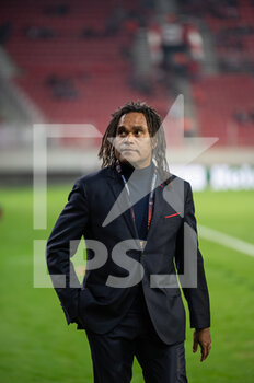 2022-11-03 - Ex Nantes & Olympiacos player CHRISTIAN KAREMBEU,currently the sporting director for Olympiacos during the UEFA Europa League group G match between Olympiacos FC v FC Nantes at the Karaiskakis Stadium on November 3, 2022 in Athens, Greece. - OLYMPIACOS VS NANTES - UEFA EUROPA LEAGUE - SOCCER