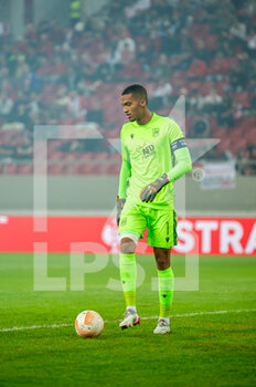 2022-11-03 - ALBAN LAFONT of FC Nantes FC during the UEFA Europa League group G match between Olympiacos FC and FC Nantes at the Karaiskakis Stadium on November 3, 2022 in Athens, Greece - OLYMPIACOS VS NANTES - UEFA EUROPA LEAGUE - SOCCER
