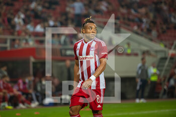 2022-11-03 - PIERRE KUNDE MALONG of Olympiacos FC during the UEFA Europa League group G match between Olympiacos FC v FC Nantes at the Karaiskakis Stadium on November 3, 2022 in Athens, Greece. - OLYMPIACOS VS NANTES - UEFA EUROPA LEAGUE - SOCCER