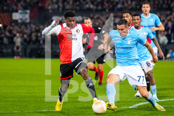 2022-11-03 - Javairo Dilrosun of Feyenoord and Adam Marusic of SS Lazio during the UEFA Europa League, Group F football match between Feyenoord and SS Lazio on November 3, 2022 at Stadion Feijenoord in Rotterdam, Netherlands - FOOTBALL - EUROPA LEAGUE - FEYENOORD V LAZIO - UEFA EUROPA LEAGUE - SOCCER