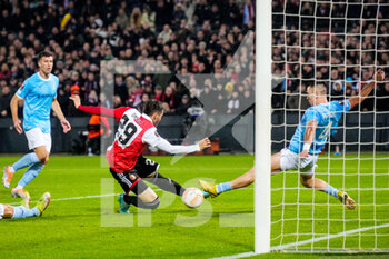 2022-11-03 - Santiago Gimenez of Feyenoord scores his sides first goal during the UEFA Europa League, Group F football match between Feyenoord and SS Lazio on November 3, 2022 at Stadion Feijenoord in Rotterdam, Netherlands - FOOTBALL - EUROPA LEAGUE - FEYENOORD V LAZIO - UEFA EUROPA LEAGUE - SOCCER