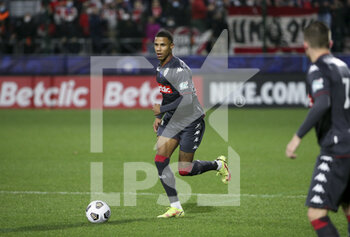 2022-01-02 - Ismail Jakobs of Monaco during the French Cup, round of 32, football match between Quevilly Rouen Metropole (QRM) and AS Monaco (ASM) on January 2, 2022 at Stade Robert Diochon in Le Petit-Quevilly near Rouen, France - QUEVILLY ROUEN METROPOLE (QRM) VS AS MONACO (ASM) - FRENCH CUP - SOCCER