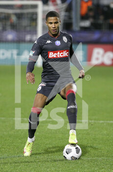 2022-01-02 - Ismail Jakobs of Monaco during the French Cup, round of 32, football match between Quevilly Rouen Metropole (QRM) and AS Monaco (ASM) on January 2, 2022 at Stade Robert Diochon in Le Petit-Quevilly near Rouen, France - QUEVILLY ROUEN METROPOLE (QRM) VS AS MONACO (ASM) - FRENCH CUP - SOCCER