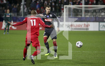 2022-01-02 - Strahinja Pavlovic of Monaco during the French Cup, round of 32, football match between Quevilly Rouen Metropole (QRM) and AS Monaco (ASM) on January 2, 2022 at Stade Robert Diochon in Le Petit-Quevilly near Rouen, France - QUEVILLY ROUEN METROPOLE (QRM) VS AS MONACO (ASM) - FRENCH CUP - SOCCER