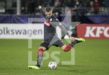 2022-01-02 - Strahinja Pavlovic of Monaco during the French Cup, round of 32, football match between Quevilly Rouen Metropole (QRM) and AS Monaco (ASM) on January 2, 2022 at Stade Robert Diochon in Le Petit-Quevilly near Rouen, France - QUEVILLY ROUEN METROPOLE (QRM) VS AS MONACO (ASM) - FRENCH CUP - SOCCER