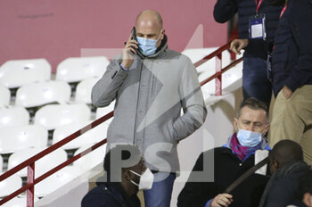 2022-01-02 - Philippe Clement of Belgium, newly appointed coach of AS Monaco attends from the stands the French Cup, round of 32, football match between Quevilly Rouen Metropole (QRM) and AS Monaco (ASM) on January 2, 2022 at Stade Robert Diochon in Le Petit-Quevilly near Rouen, France - QUEVILLY ROUEN METROPOLE (QRM) VS AS MONACO (ASM) - FRENCH CUP - SOCCER