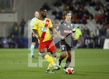 2022-01-30 - Kevin Danso of Lens, Wissam Ben Yedder of Monaco during the French Cup, round of 16 football match between RC Lens and AS Monaco on January 30, 2022 at Stade Bollaert-Delelis in Lens, France - RC LENS VS AS MONACO - FRENCH CUP - SOCCER