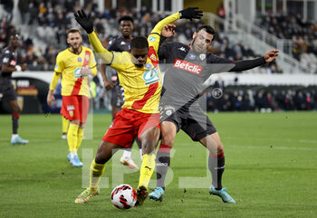 2022-01-30 - Cheick Doucoure of Lens, Kevin Volland of Monaco during the French Cup, round of 16 football match between RC Lens and AS Monaco on January 30, 2022 at Stade Bollaert-Delelis in Lens, France - RC LENS VS AS MONACO - FRENCH CUP - SOCCER