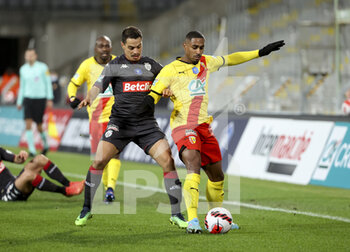 2022-01-30 - Wesley Said of Lens, Wissam Ben Yedder of Monaco (left) during the French Cup, round of 16 football match between RC Lens and AS Monaco on January 30, 2022 at Stade Bollaert-Delelis in Lens, France - RC LENS VS AS MONACO - FRENCH CUP - SOCCER
