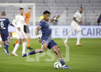 09/01/2022 - Presnel Kimpembe of PSG during the French championship Ligue 1 football match between Olympique Lyonnais (Lyon) and Paris Saint-Germain on January 9, 2022 at Groupama stadium in Decines-Charpieu near Lyon, France - OLYMPIQUE LYONNAIS (LYON) VS PARIS SAINT-GERMAIN - FRENCH LIGUE 1 - CALCIO