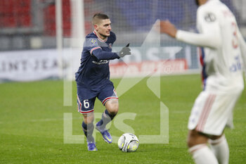 09/01/2022 - Marco Verratti of Paris during the French championship Ligue 1 football match between Olympique Lyonnais (Lyon) and Paris Saint-Germain on January 9, 2022 at Groupama stadium in Decines-Charpieu near Lyon, France - OLYMPIQUE LYONNAIS (LYON) VS PARIS SAINT-GERMAIN - FRENCH LIGUE 1 - CALCIO