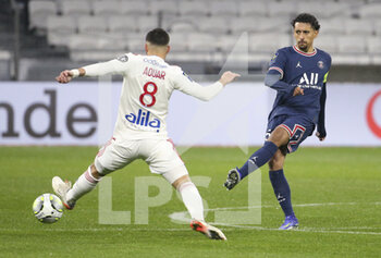 09/01/2022 - Marquinhos of PSG during the French championship Ligue 1 football match between Olympique Lyonnais (Lyon) and Paris Saint-Germain on January 9, 2022 at Groupama stadium in Decines-Charpieu near Lyon, France - OLYMPIQUE LYONNAIS (LYON) VS PARIS SAINT-GERMAIN - FRENCH LIGUE 1 - CALCIO
