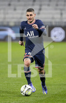 09/01/2022 - Marco Verratti of PSG during the French championship Ligue 1 football match between Olympique Lyonnais (Lyon) and Paris Saint-Germain on January 9, 2022 at Groupama stadium in Decines-Charpieu near Lyon, France - OLYMPIQUE LYONNAIS (LYON) VS PARIS SAINT-GERMAIN - FRENCH LIGUE 1 - CALCIO