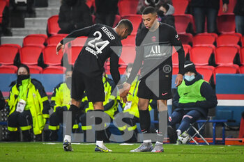 15/01/2022 - Kylian MBAPPE of PSG celebrate his goal with Thilo KEHRER of PSG during the French championship Ligue 1 football match between Paris Saint-Germain and Stade Brestois (Brest) on January 15, 2022 at Parc des Princes stadium in Paris, France - PARIS SAINT-GERMAIN VS STADE BRESTOIS (BREST) - FRENCH LIGUE 1 - CALCIO